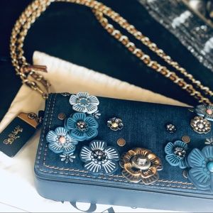 Coach denim tea rose dinky